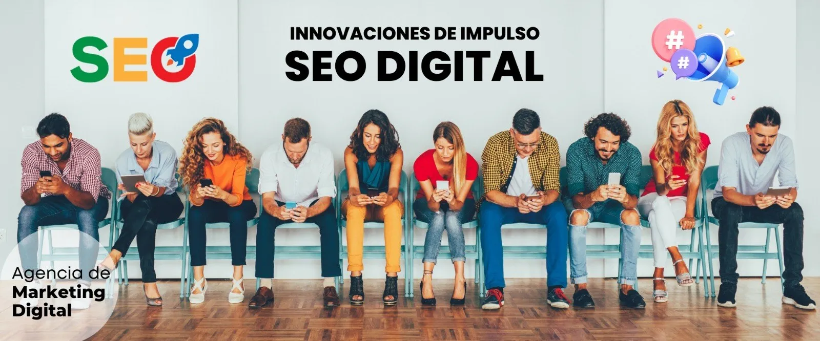 Personas usando sus teléfonos, representando la audiencia digital de un negocio